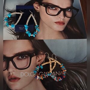 Colorful Beaded Hoop Earrings w/ Heishi, Turquoise & Coral.. All Genuine Stones